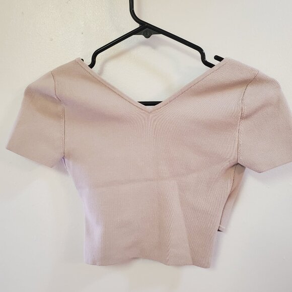 Aritzia Babaton Blush Pink Stretch Wrap Top - Picture 3 of 6